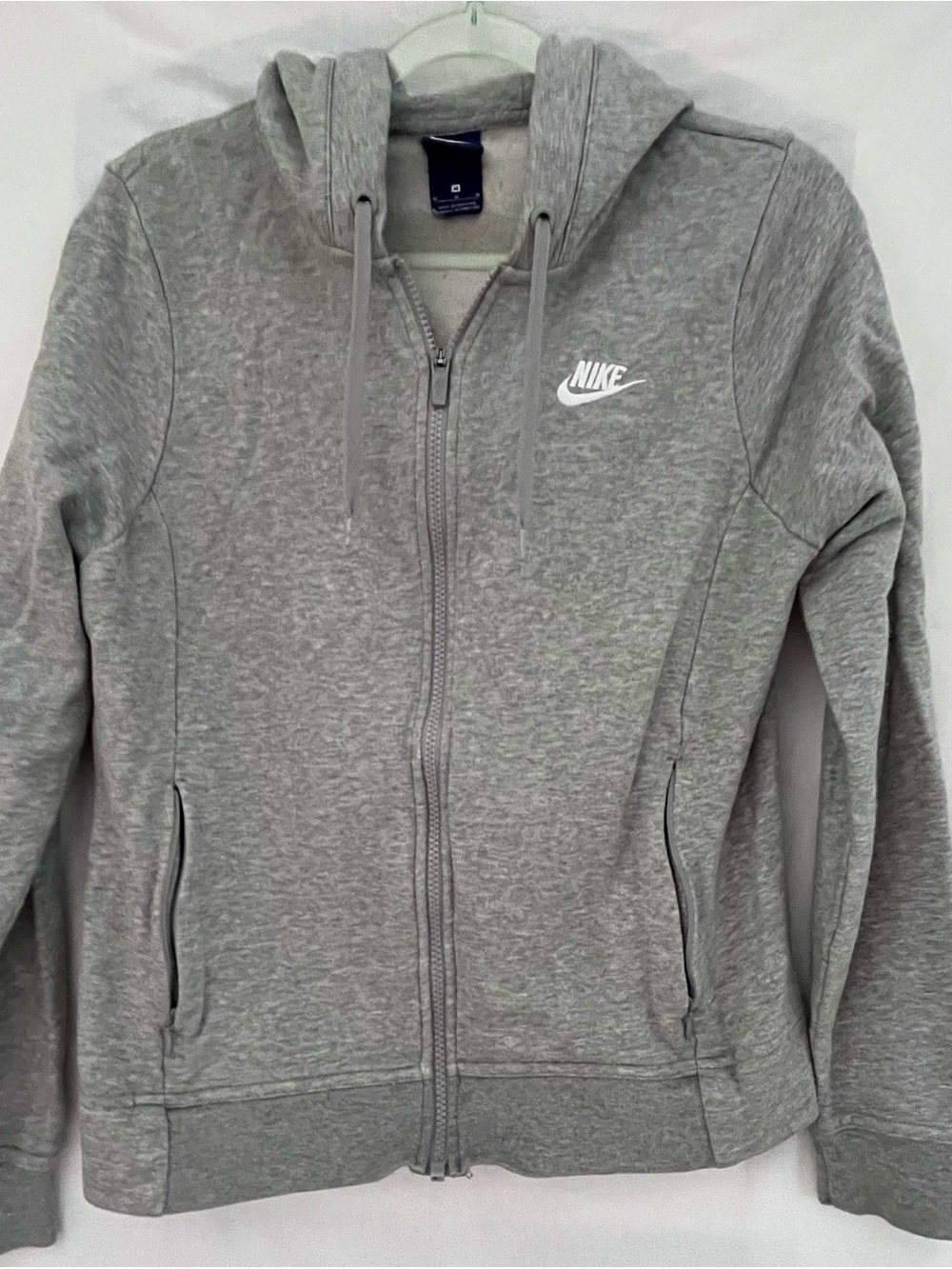 Nike Light Gray Full-Zip Women's Bomber Hoodie